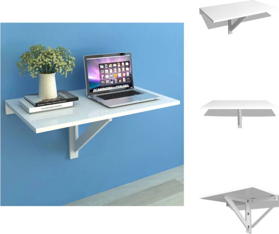 VidaXL Tafel Tafels Wandtafel Wandtafels Bureau met lade en kastje 100x40x73 cm wit
