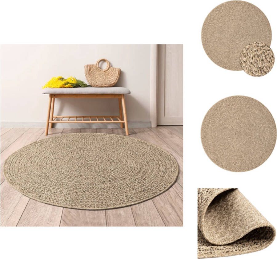 VidaXL Vloerkleed Vloerkleden Tapijt Vloerbedekking Vloerkleed ZIZUR binnen en buiten 90 cm jute look - Foto 2