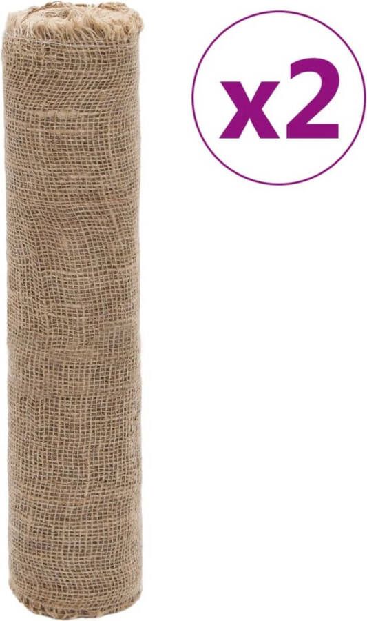 vidaXL -Jute-rollen-2-st-200-g m²-0 5x50-m-100%-jute