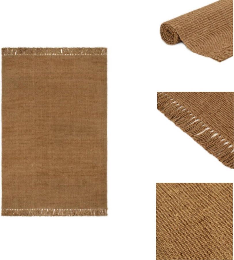 VidaXL Jute tapijt 120x180 cm natuurlijke jutetint 2800 g m² Vloerkleed