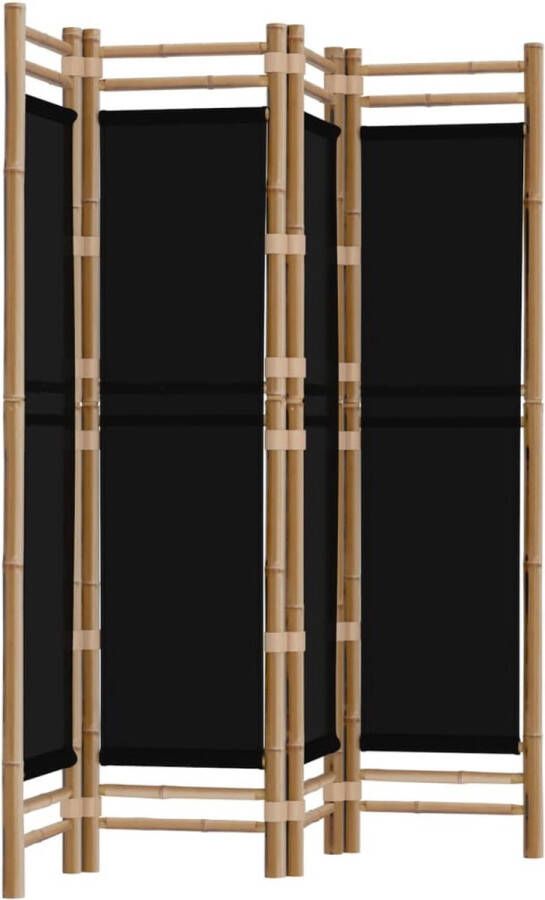 VidaXL -Kamerscherm-4-panelen-inklapbaar-160-cm-bamboe-en-canvas - Foto 1