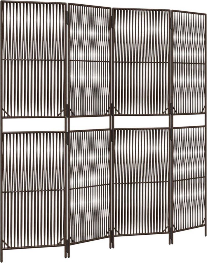 VidaXL -Kamerscherm-4-panelen-poly-rattan-bruin - Foto 3