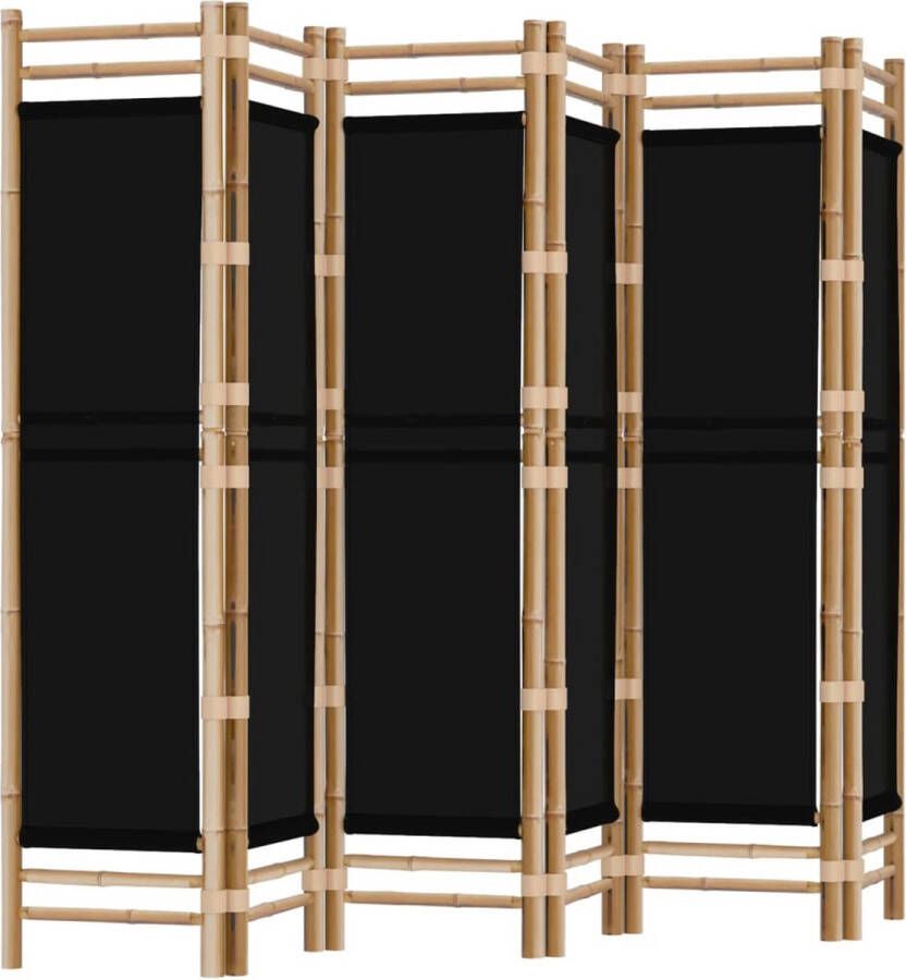 VidaXL -Kamerscherm-6-panelen-inklapbaar-240-cm-bamboe-en-canvas