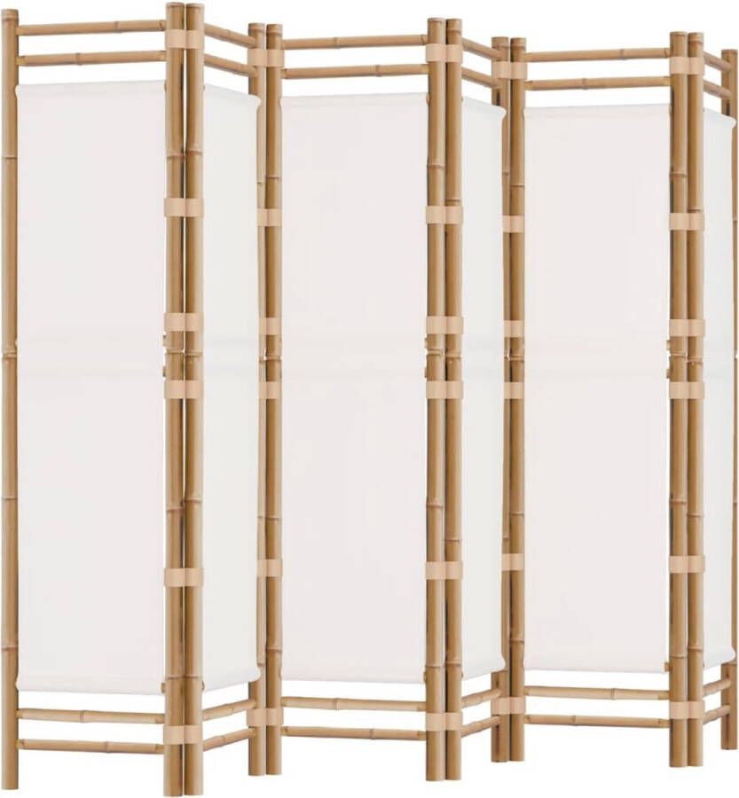VidaXL -Kamerscherm-6-panelen-inklapbaar-240-cm-bamboe-en-canvas - Foto 1