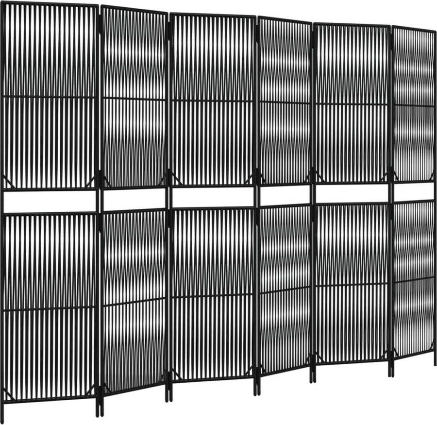 VidaXL -Kamerscherm-6-panelen-poly-rattan-zwart - Foto 3