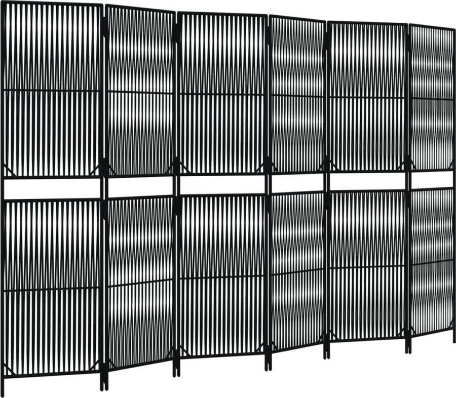 VidaXL -Kamerscherm-6-panelen-poly-rattan-zwart - Foto 3