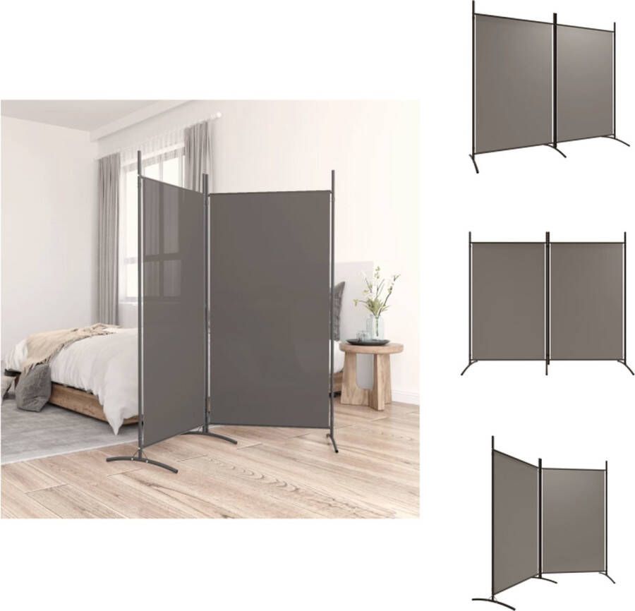 VidaXL Kamerscherm Kamerschermen Scheidingswand Ruimteverdeler Kamerscherm met 2 panelen 175x180 cm stof antracietkleurig - Foto 2
