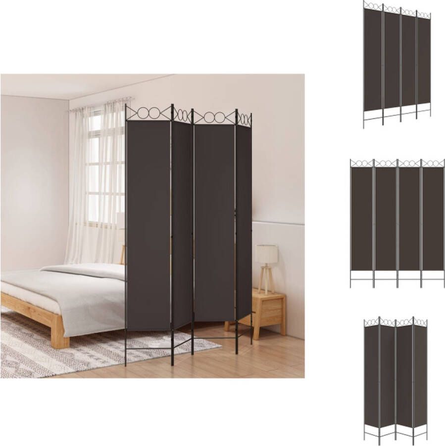 VidaXL Kamerscherm Brown 160x220 cm Inklapbaar Kamerscherm