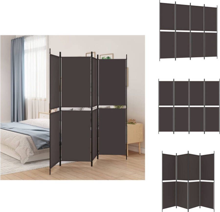 VidaXL Kamerscherm Bruin 200 x 180 cm Duurzaam materiaal Veelzijdige functie Kamerscherm