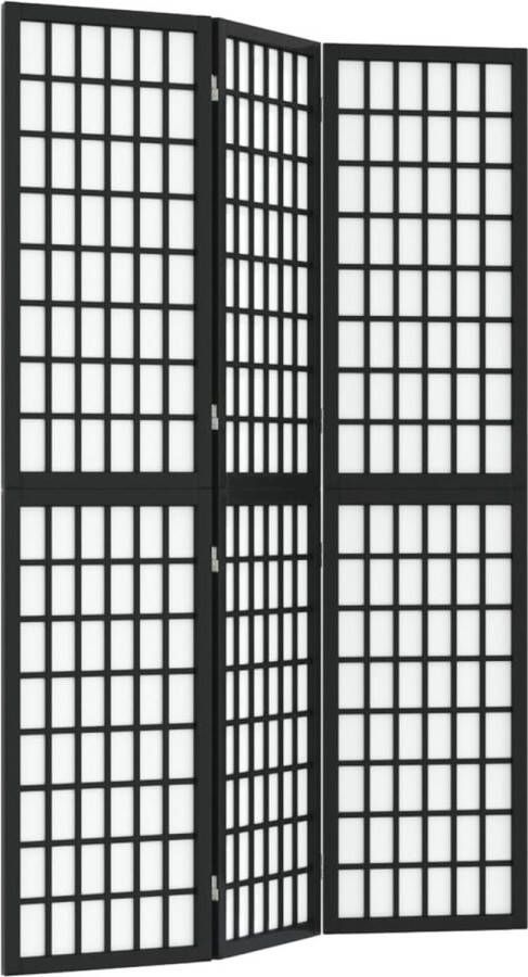 VidaXL -Kamerscherm-inklapbaar-3-panelen-Japanse-stijl-120x170-cm-zwart - Foto 2