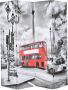 VidaXL Kamerscherm inklapbaar Londen bus 160x170 cm zwart en wit Kamerscherm Inclusief Onderhoudsset - Thumbnail 2