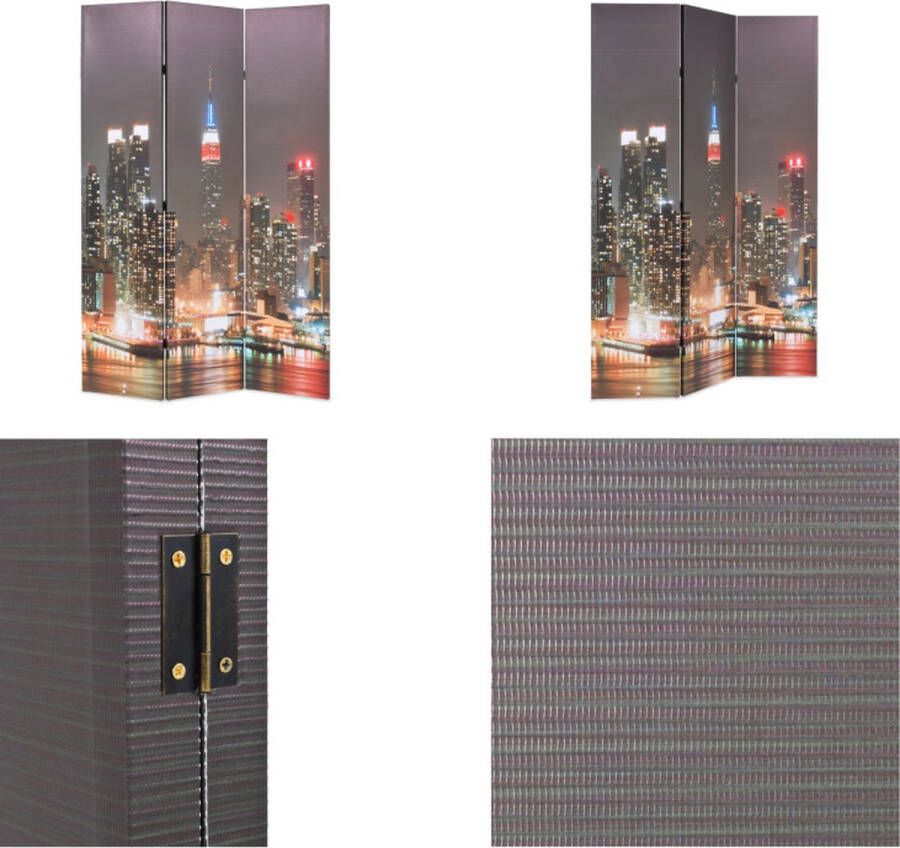 VidaXL Kamerscherm inklapbaar New York bij nacht 120x170 cm Kamerverdeler Kamerverdelers Paravent Paravents