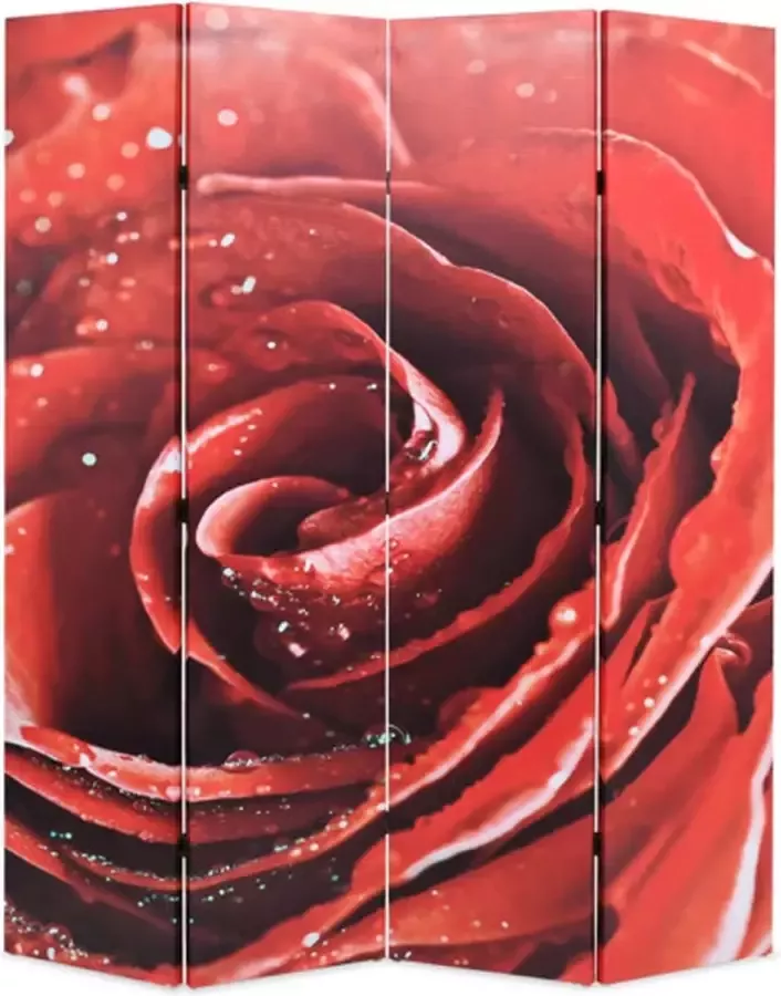 VIDAXL Kamerscherm inklapbaar roos 160x170 cm rood