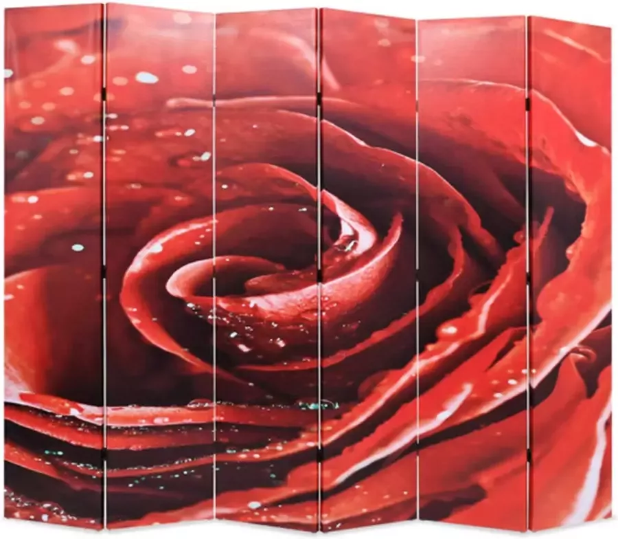 VIDAXL Kamerscherm inklapbaar roos 228x170 cm rood - Foto 2