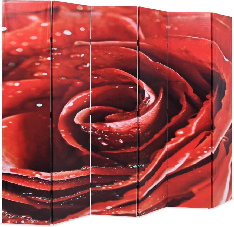 VIDAXL Kamerscherm inklapbaar roos 228x170 cm rood - Foto 1