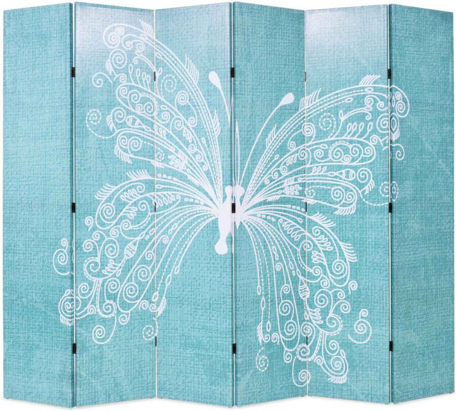 VidaXL -Kamerscherm-inklapbaar-vlinder-228x170-cm-blauw