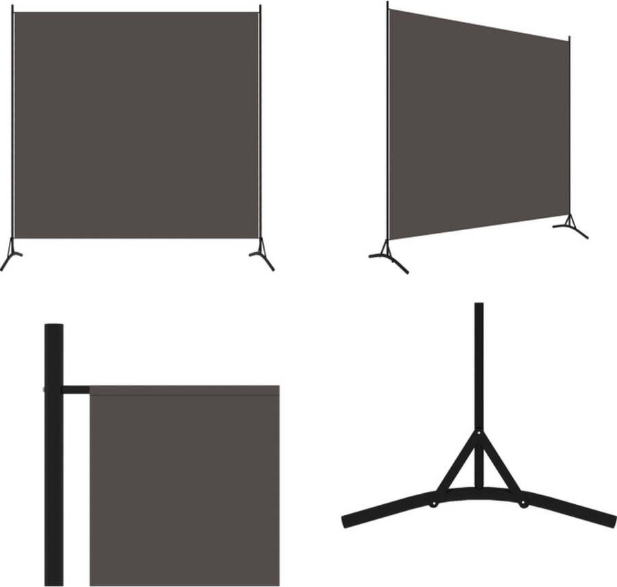 VidaXL Kamerscherm met 1 paneel 175x180 cm antraciet Kamerscherm Kamerschermen Scheidingswand Ruimteverdeler
