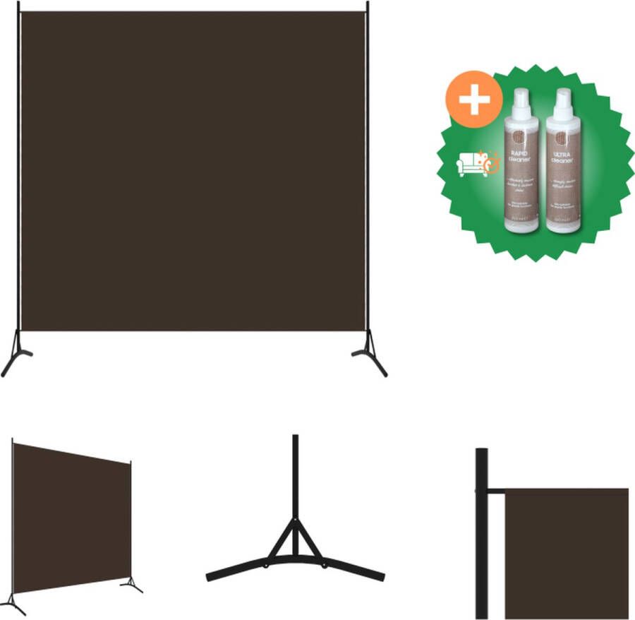 VidaXL Kamerscherm met 1 paneel 175x180 cm bruin Kamerscherm Inclusief Onderhoudsset