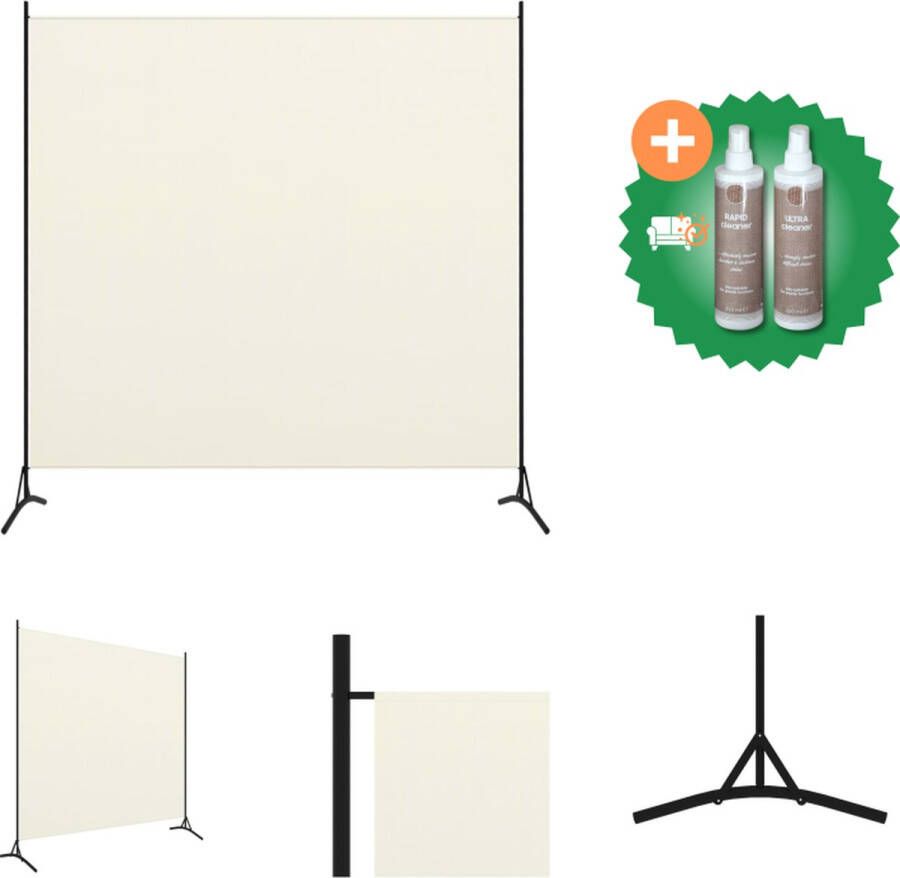 VidaXL Kamerscherm met 1 paneel 175x180 cm crèmewit Kamerscherm Inclusief Onderhoudsset