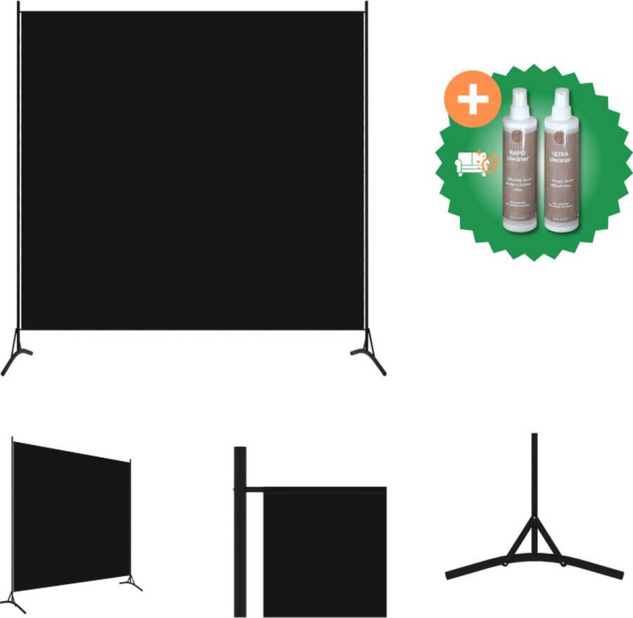 VidaXL Kamerscherm met 1 paneel 175x180 cm zwart Kamerscherm Inclusief Onderhoudsset