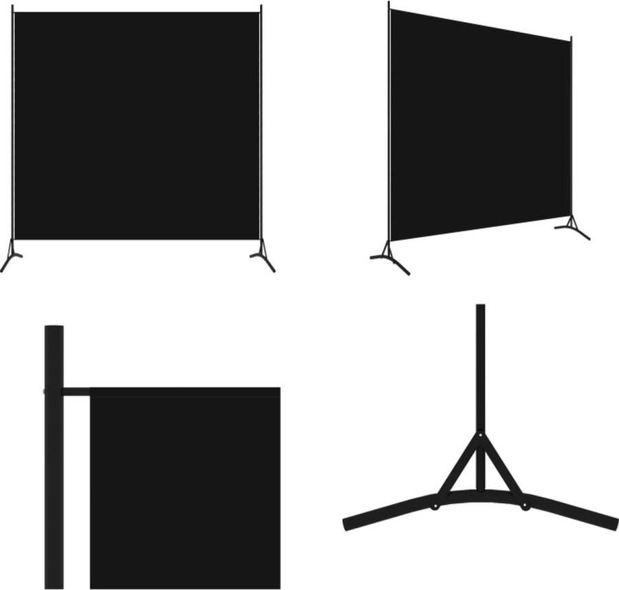 VidaXL Kamerscherm met 1 paneel 175x180 cm zwart Kamerscherm Kamerschermen Scheidingswand Ruimteverdeler