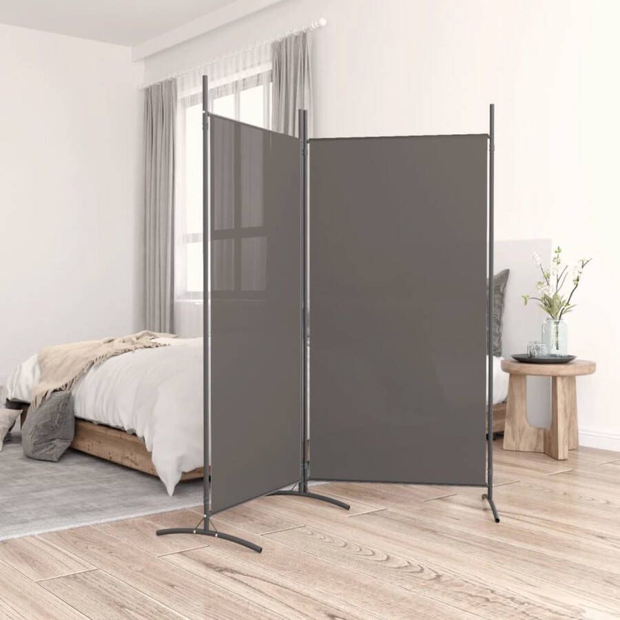 VidaXL -Kamerscherm-met-2-panelen-175x180-cm-stof-antracietkleurig