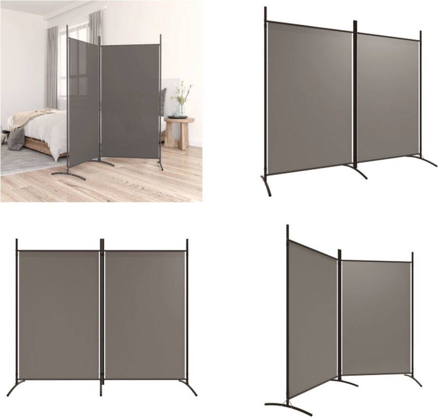 VidaXL Kamerscherm met 2 panelen 175x180 cm stof antracietkleurig Kamerscherm Kamerschermen Scheidingswand Ruimteverdeler