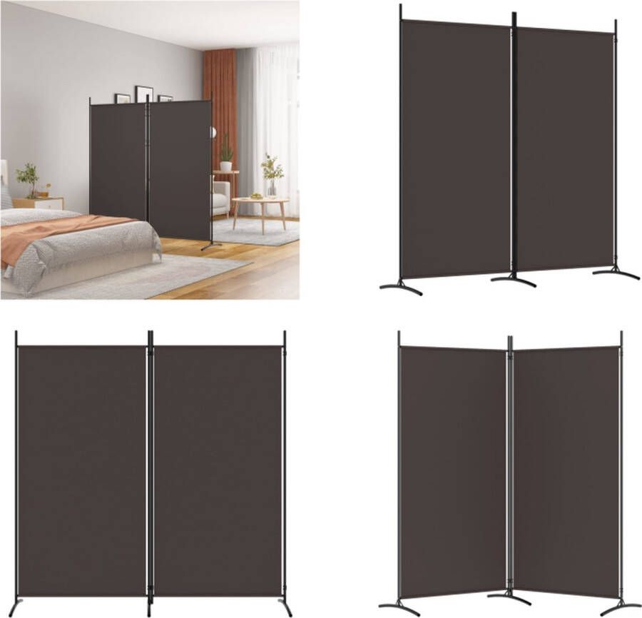 VidaXL Kamerscherm met 2 panelen 175x180 cm stof bruin Kamerscherm Kamerschermen Scheidingswand Ruimteverdeler