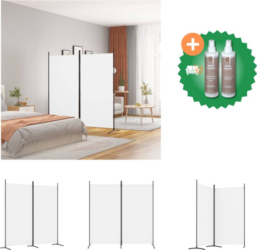 VidaXL Kamerscherm met 2 panelen 175x180 cm stof wit Kamerscherm Inclusief Onderhoudsset