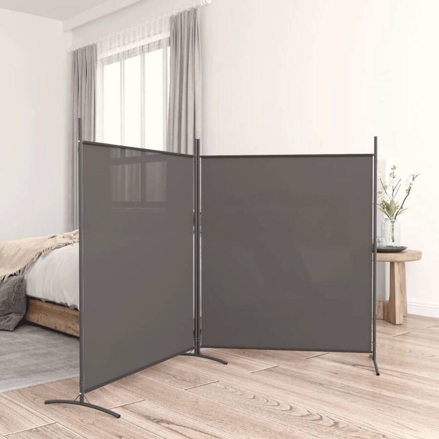 VidaXL -Kamerscherm-met-2-panelen-346x180-cm-stof-antracietkleurig