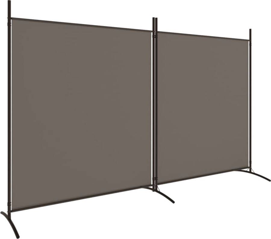 VidaXL -Kamerscherm-met-2-panelen-346x180-cm-stof-antracietkleurig - Foto 2