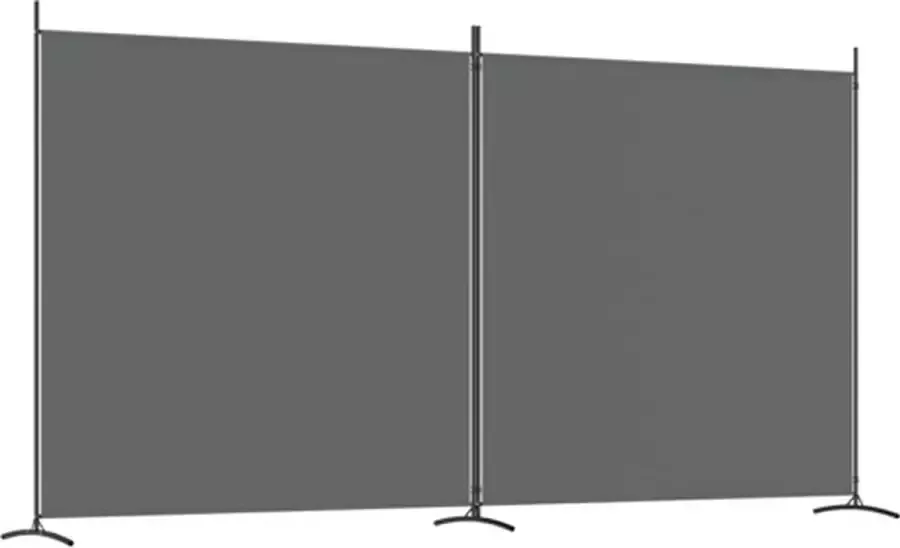 VidaXL -Kamerscherm-met-2-panelen-346x180-cm-stof-antracietkleurig - Foto 3