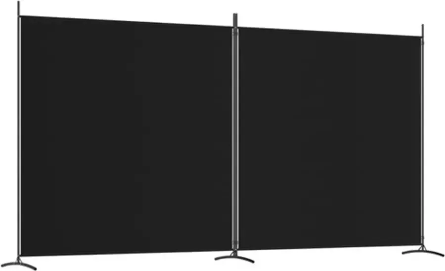 VidaXL -Kamerscherm-met-2-panelen-348x180-cm-stof-zwart - Foto 2