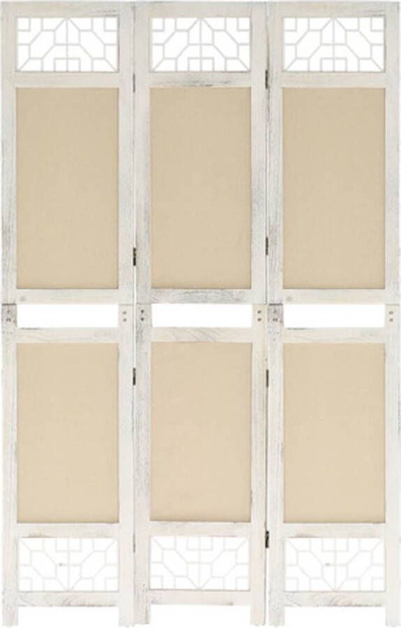 VidaXL -Kamerscherm-met-3-panelen-105x165-cm-stof-crèmekleurig