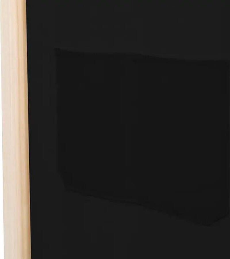 VidaXL Kamerscherm met 3 panelen 120x170x4 cm stof zwart Kamerscherm Inclusief Onderhoudsset - Foto 1