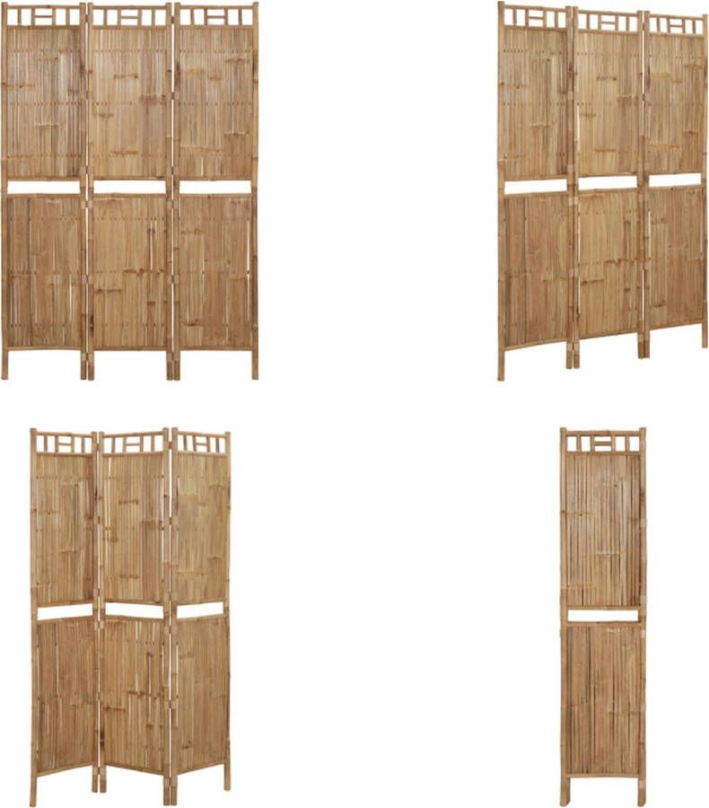 VidaXL Kamerscherm met 3 panelen 120x180 cm bamboe Kamerscherm Kamerschermen Scheidingswand Ruimteverdeler
