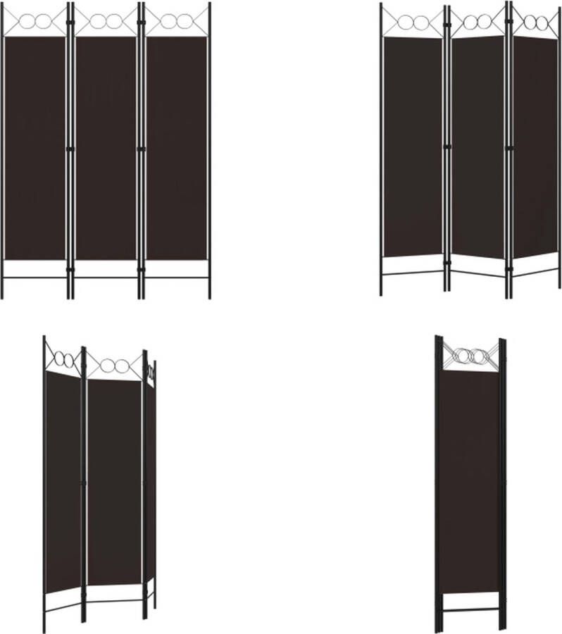 VidaXL Kamerscherm met 3 panelen 120x180 cm bruin Scheidingswand Scheidingswanden Ruimteverdeler Ruimteverdelers