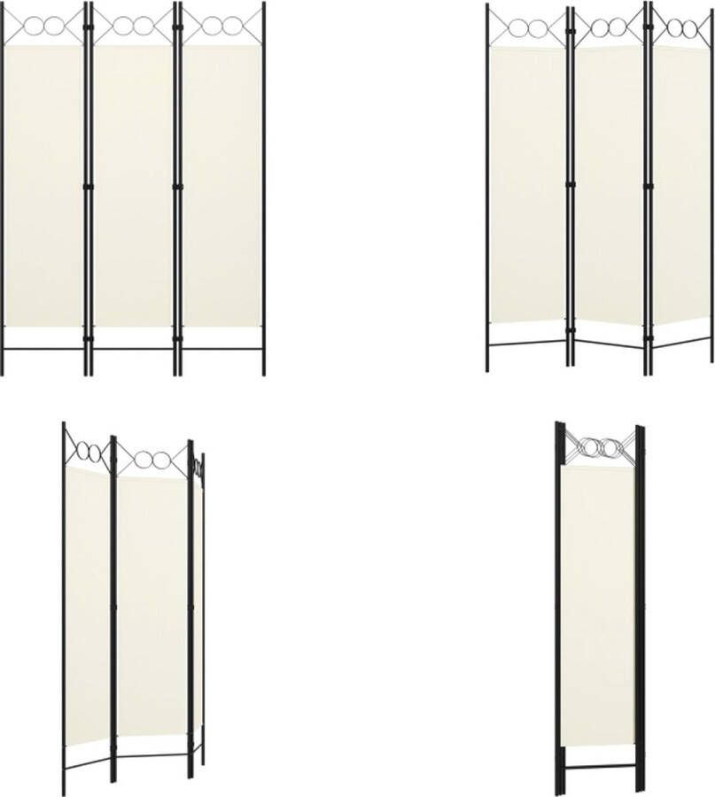 VidaXL Kamerscherm met 3 panelen 120x180 cm crèmewit Scheidingswand Scheidingswanden Ruimteverdeler Ruimteverdelers - Foto 2