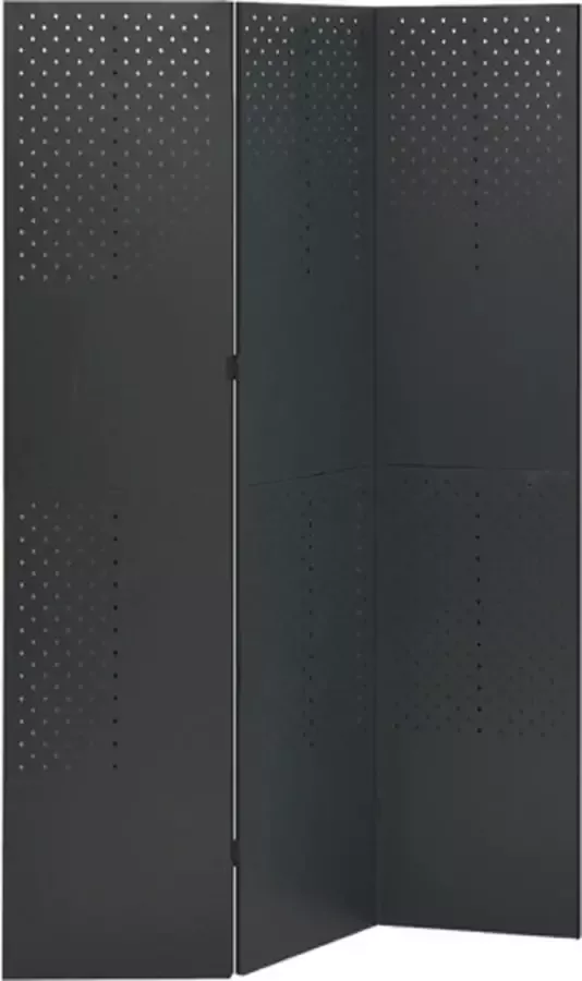 VidaXL -Kamerscherm-met-3-panelen-120x180-cm-staal-antracietkleurig