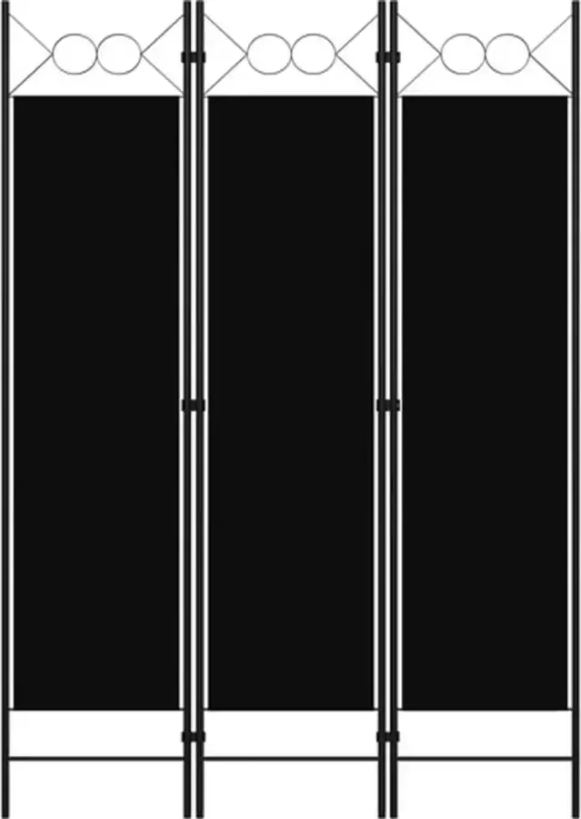 VidaXL -Kamerscherm-met-3-panelen-120x180-cm-zwart - Foto 1