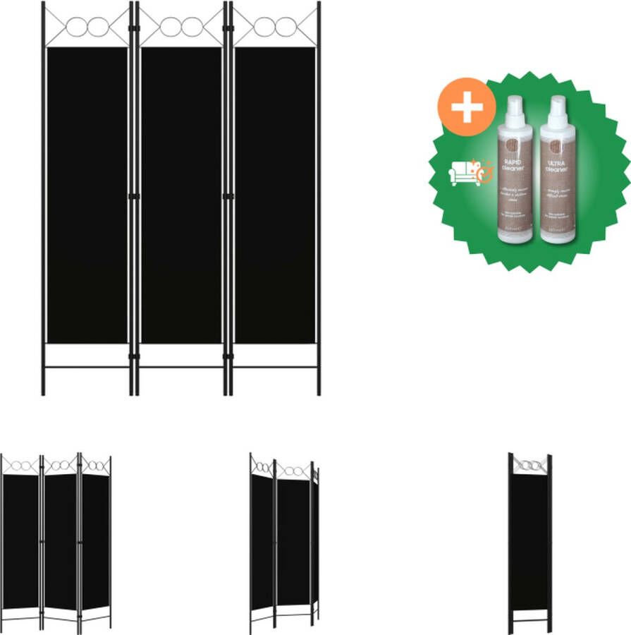 VidaXL Kamerscherm met 3 panelen 120x180 cm zwart Kamerscherm Inclusief Onderhoudsset