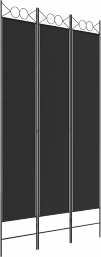 VidaXL -Kamerscherm-met-3-panelen-120x220-cm-stof-zwart - Foto 2