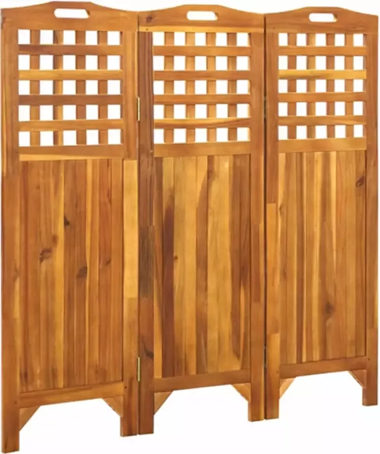 VidaXL -Kamerscherm-met-3-panelen-121x2x120-cm-massief-acaciahout