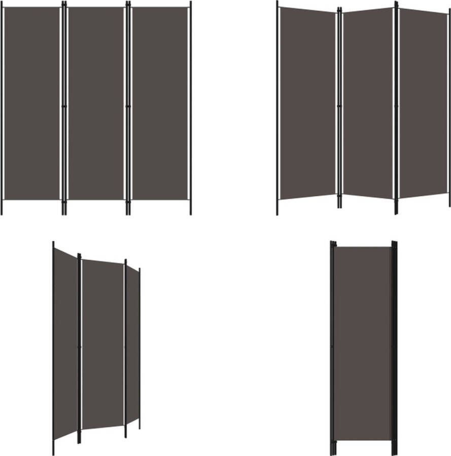 VidaXL Kamerscherm met 3 panelen 150x180 cm antraciet Scheidingswand Scheidingswanden Ruimteverdeler Ruimteverdelers