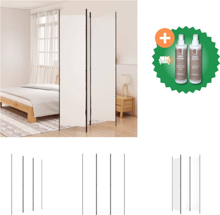 VidaXL Kamerscherm met 3 panelen 150x220 cm stof wit Kamerscherm Inclusief Onderhoudsset