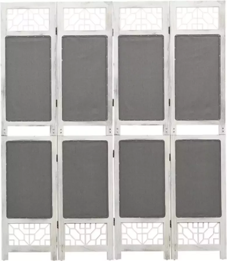VidaXL -Kamerscherm-met-4-panelen-140x165-cm-stof-grijs - Foto 1