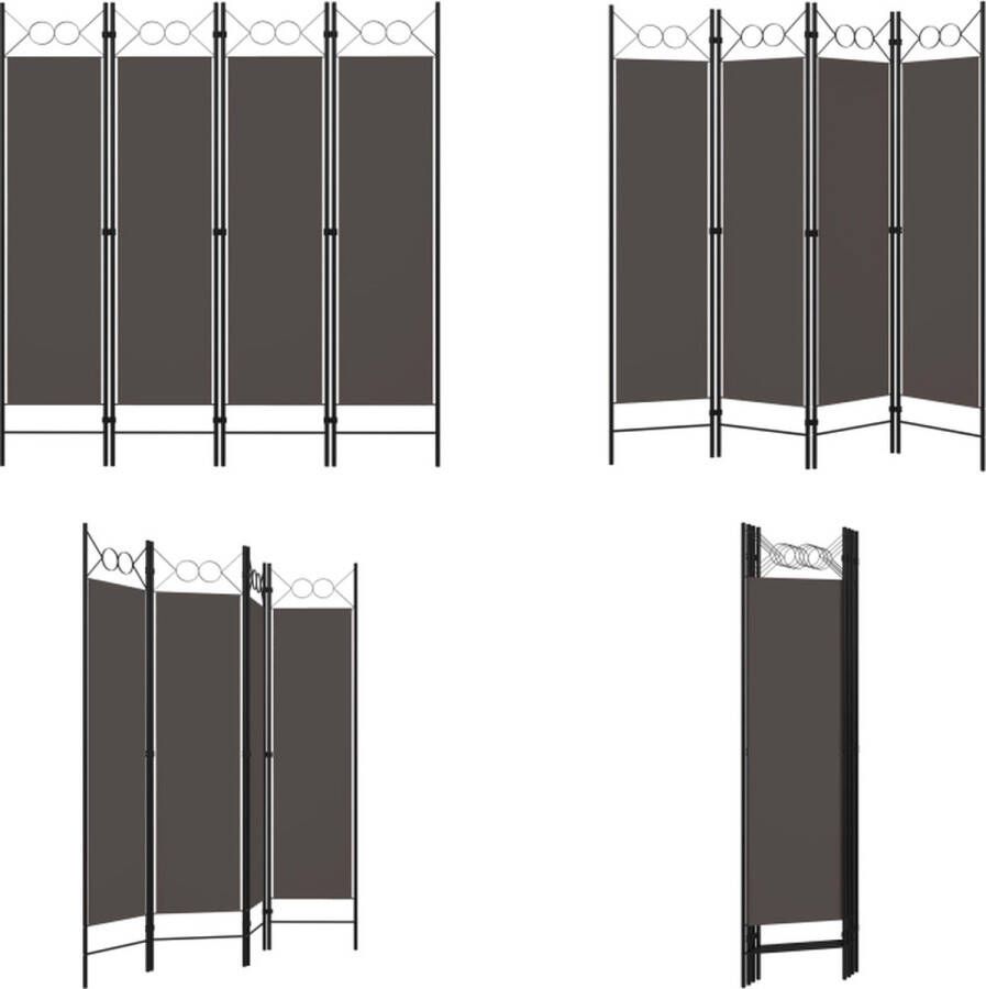 VidaXL Kamerscherm met 4 panelen 160x180 cm antraciet Scheidingswand Scheidingswanden Ruimteverdeler Ruimteverdelers