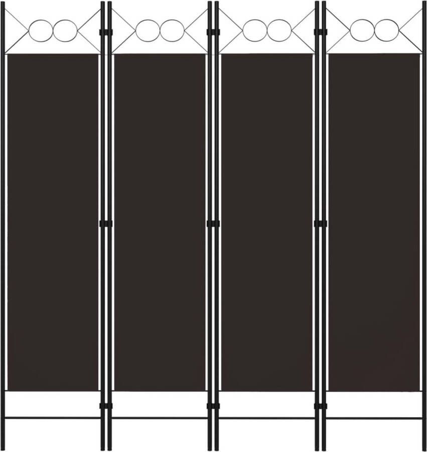 VidaXL Kamerscherm met 4 panelen 160x180 cm bruin Kamerscherm Inclusief Onderhoudsset - Foto 2