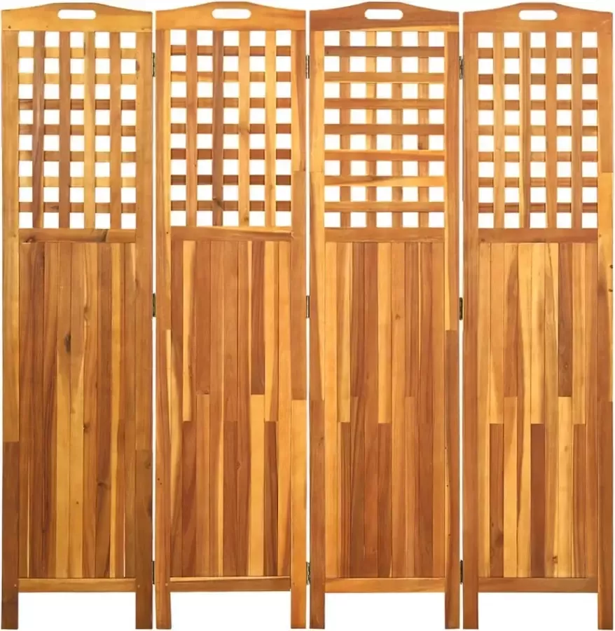VidaXL -Kamerscherm-met-4-panelen-161x2x170-cm-massief-acaciahout - Foto 2