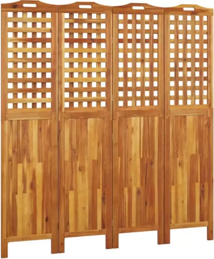 VidaXL -Kamerscherm-met-4-panelen-162x2x180-cm-massief-acaciahout - Foto 3